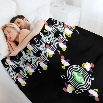 Music Moogle (Black&Green) Throw Blanket