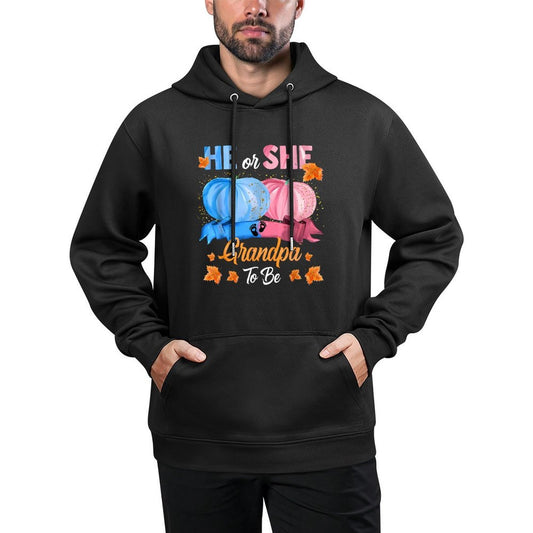 Halloween Pumpkin Gender Reveal He Or She Grandpa To Be Layering Staple Hoodie