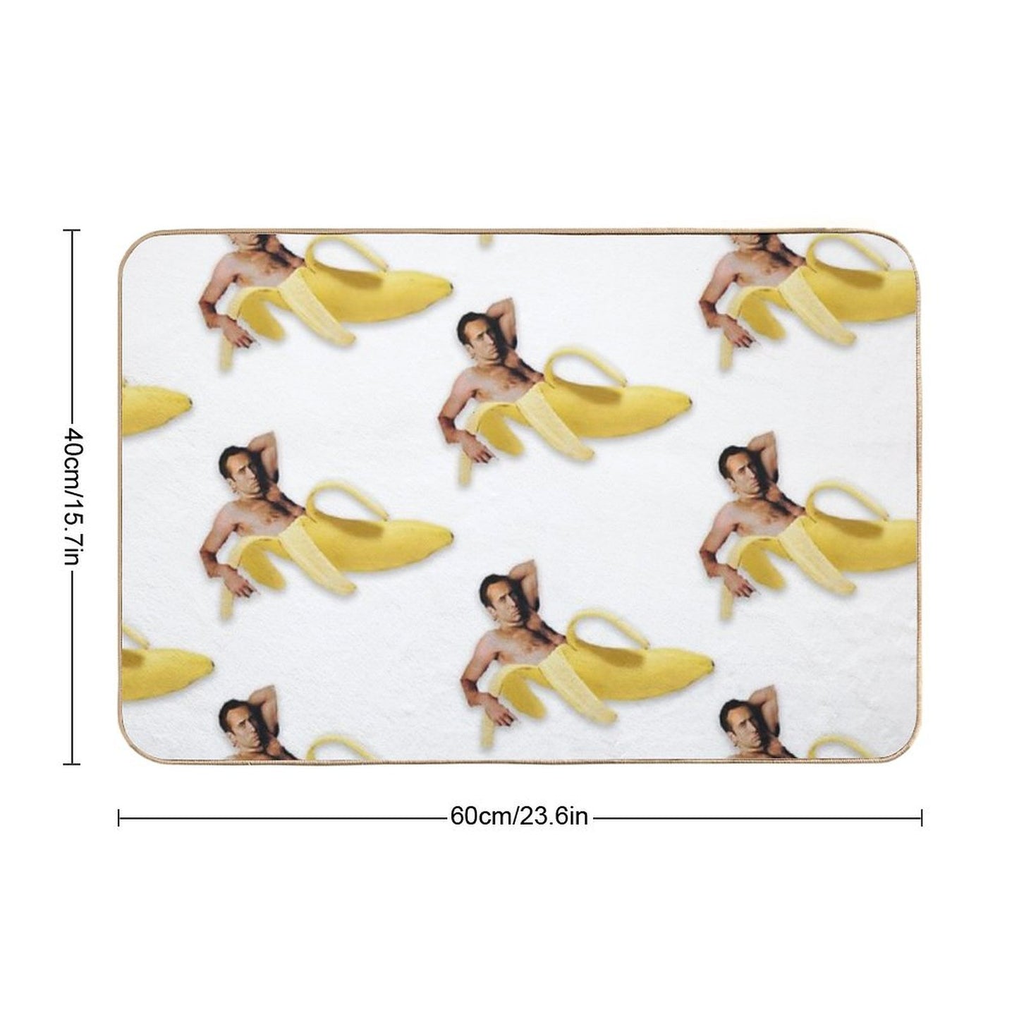 Nicolas Cage Banana Pattern Bath Mat