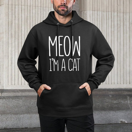 Meow Im A Cat Adult Kids Halloween Cat Costume Medium-Weight Fabric Hoodie