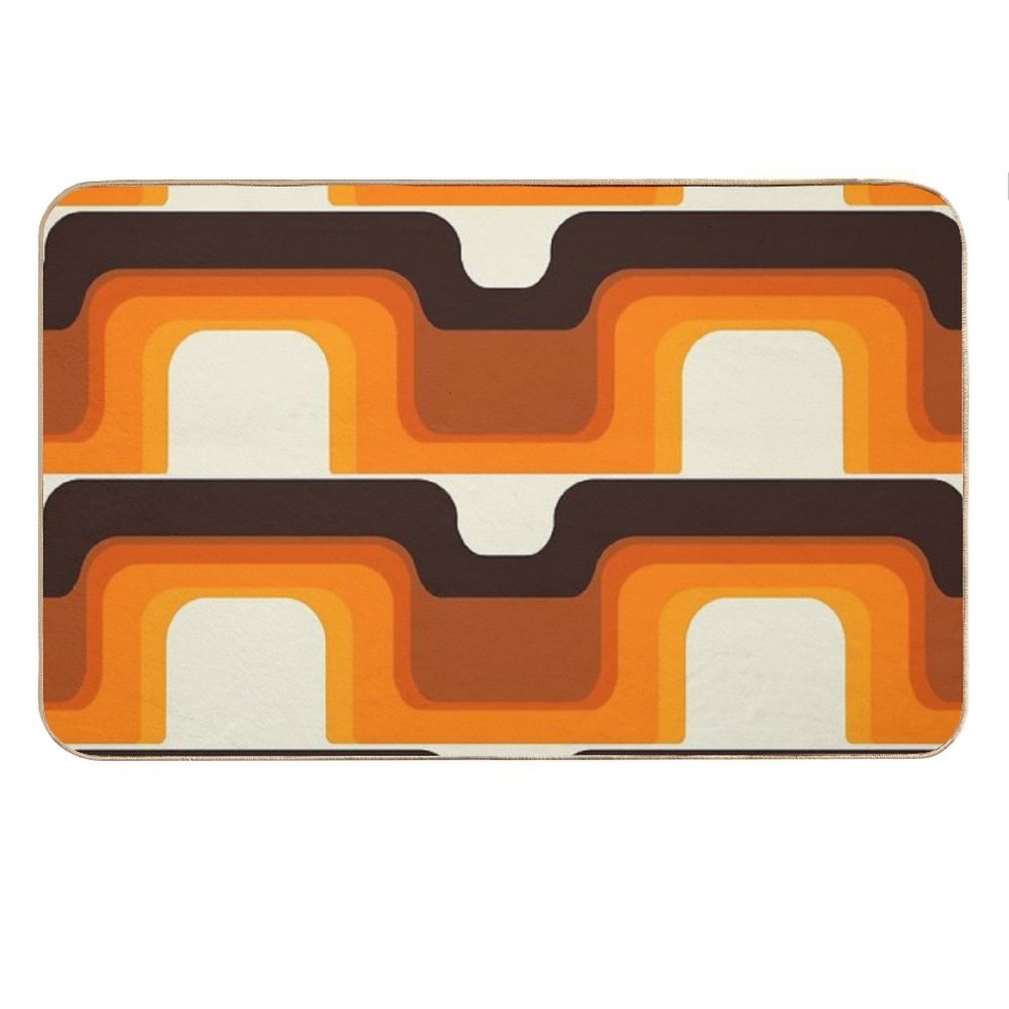 Mid-Century Modern Meets 1970s Orange Bath Mat