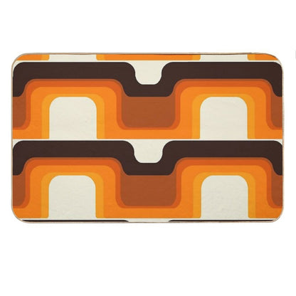 Mid-Century Modern Meets 1970s Orange Bath Mat