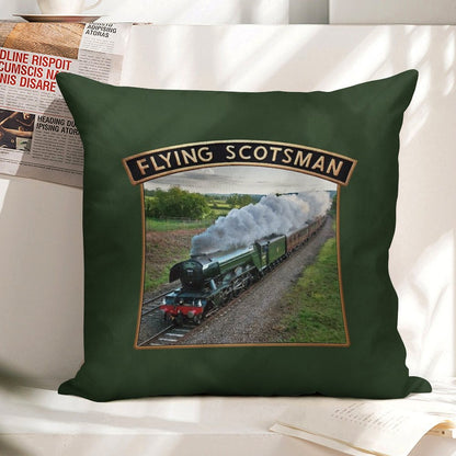 Flying Scotsman And Nameplate Linen Throw Pillow Cover
