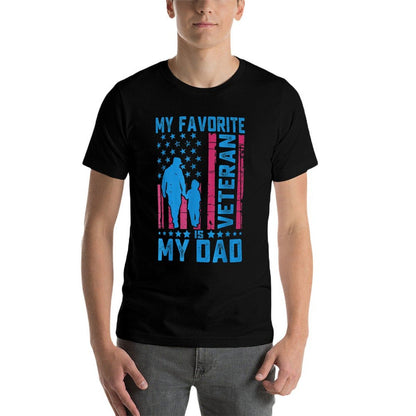 Father Veterans Day My Favorite Veteran Is My Dad for Kids Comfortable T-Shirt