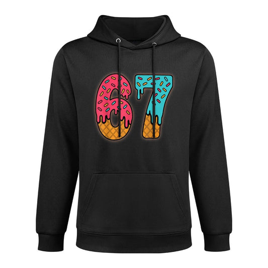 Six Seven Funny Ice Cream Drip Sports Cool Meme 67 Number Layering Staple Hoodie