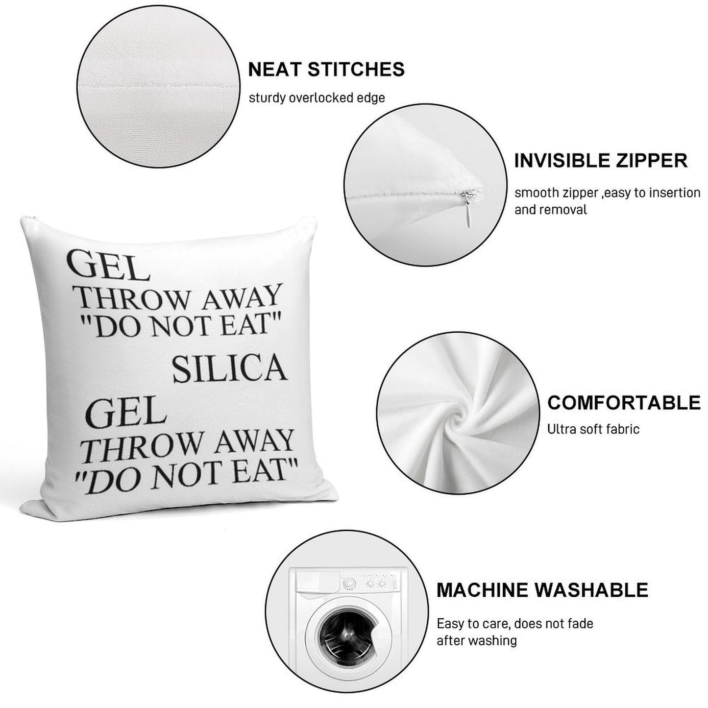Silica Gel Soft Shrink-Resistant Throw Pillow