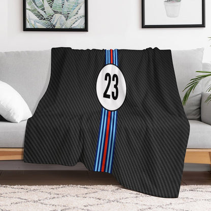 Racing Stripes Carbon Background 23 Throw Blanket