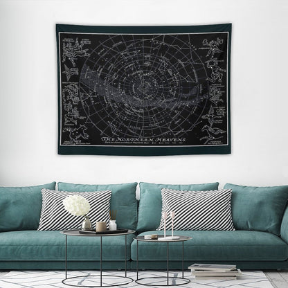 THE NORTHERN HEAVENS  Vintage Star Map Print Tapestry