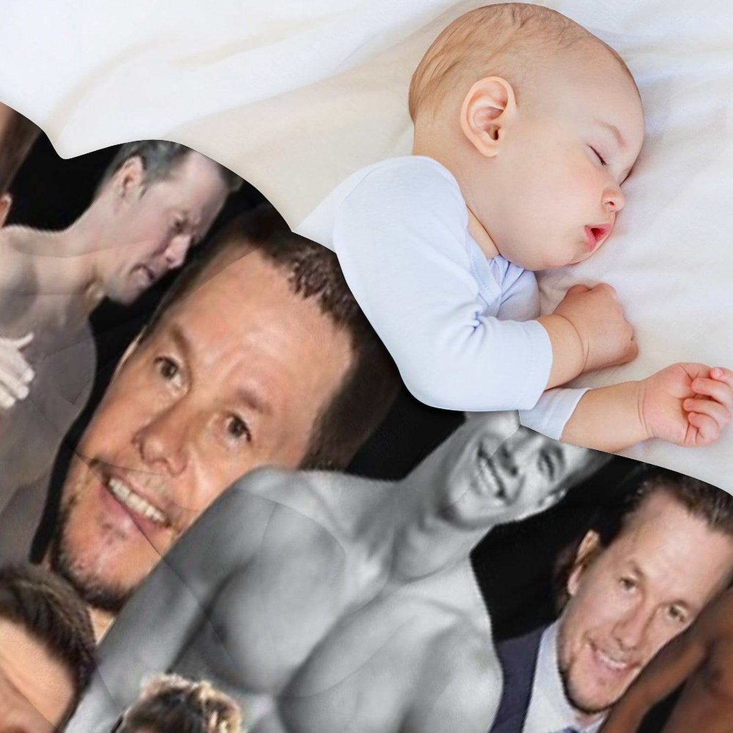 Mark Wahlberg Photo Collage Throw Blanket