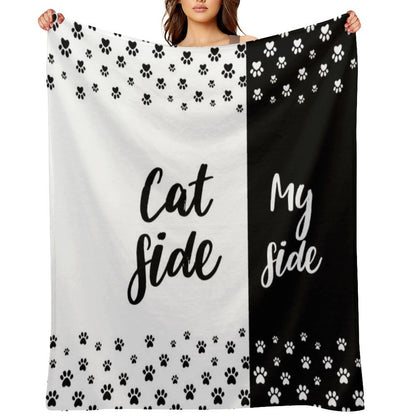 Cat Side My Side Funny Cat Owner Bedding Throw Blanket