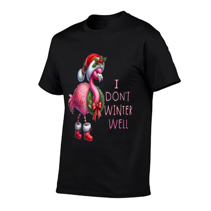I Dont Winter Well Pink Flamingo Merry CHRISTMAS  Vintage-inspired T-Shirt