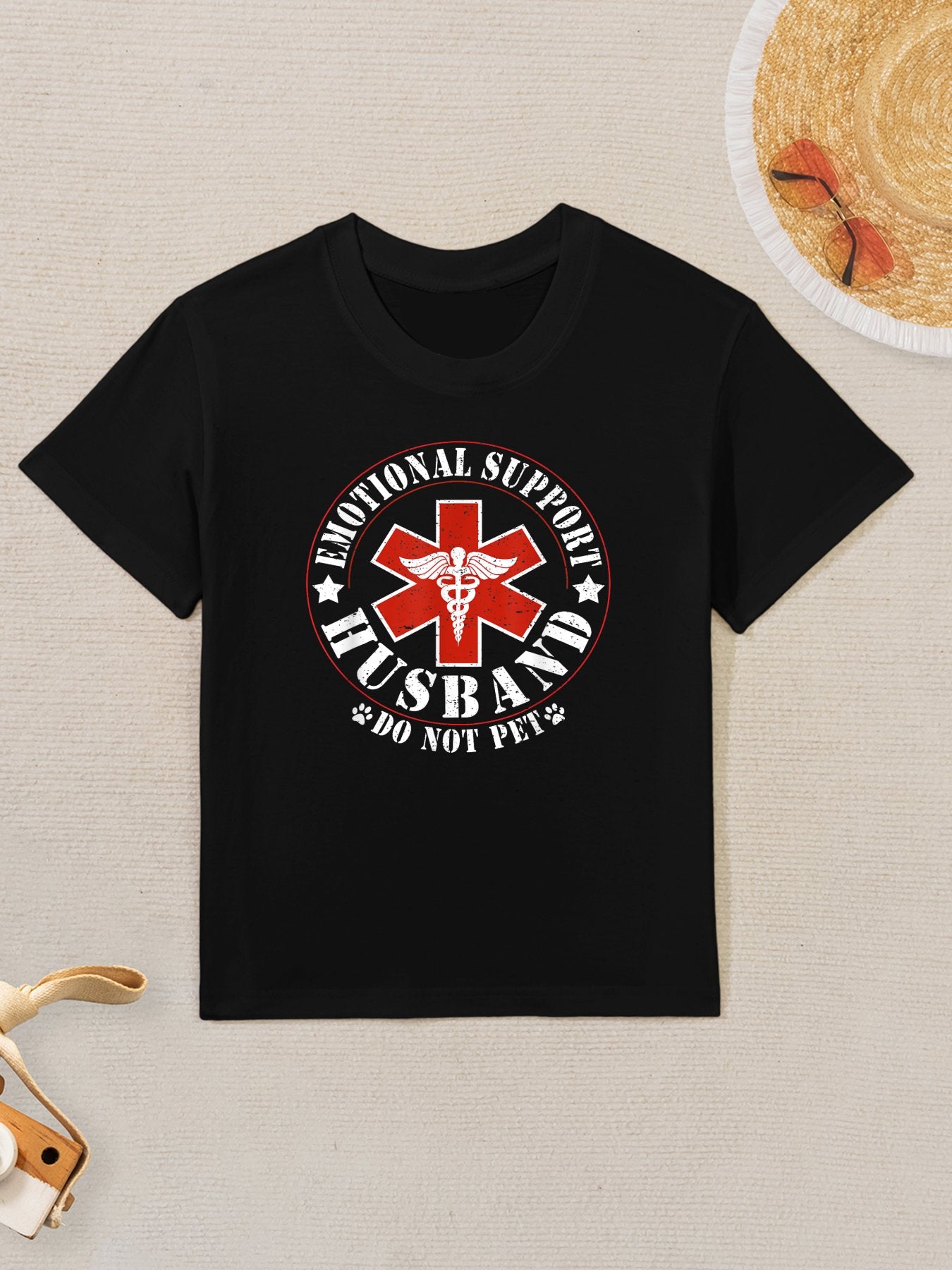 Emotional Support Husband Do Not Pet Funny Mens Husband Kids T-Shirt