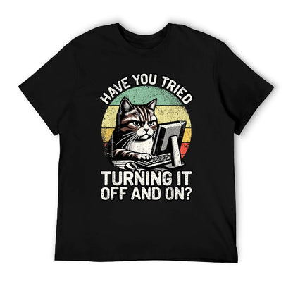 Tech Support Humor I Cat Tech Engineer I Computer IT Guy T-Shirt