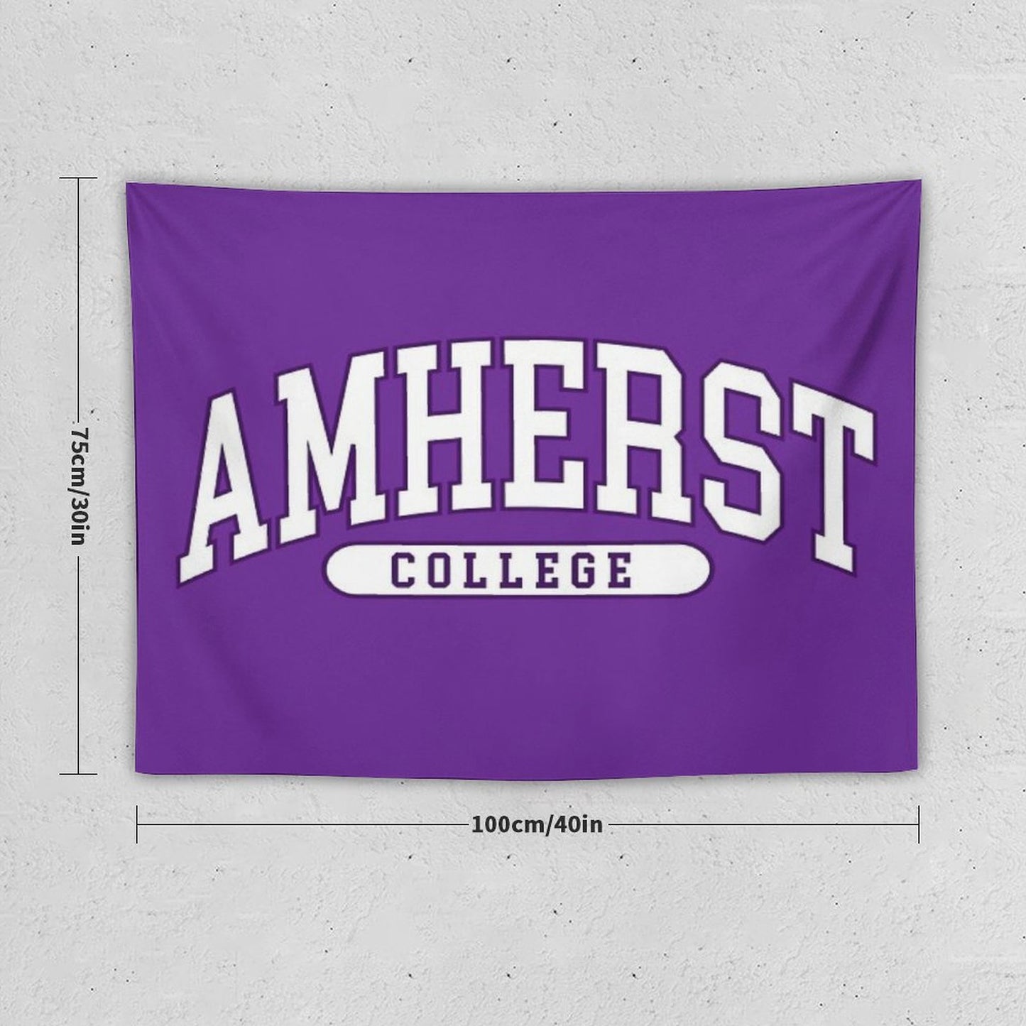 Amherst - College Font Curved Tapestry