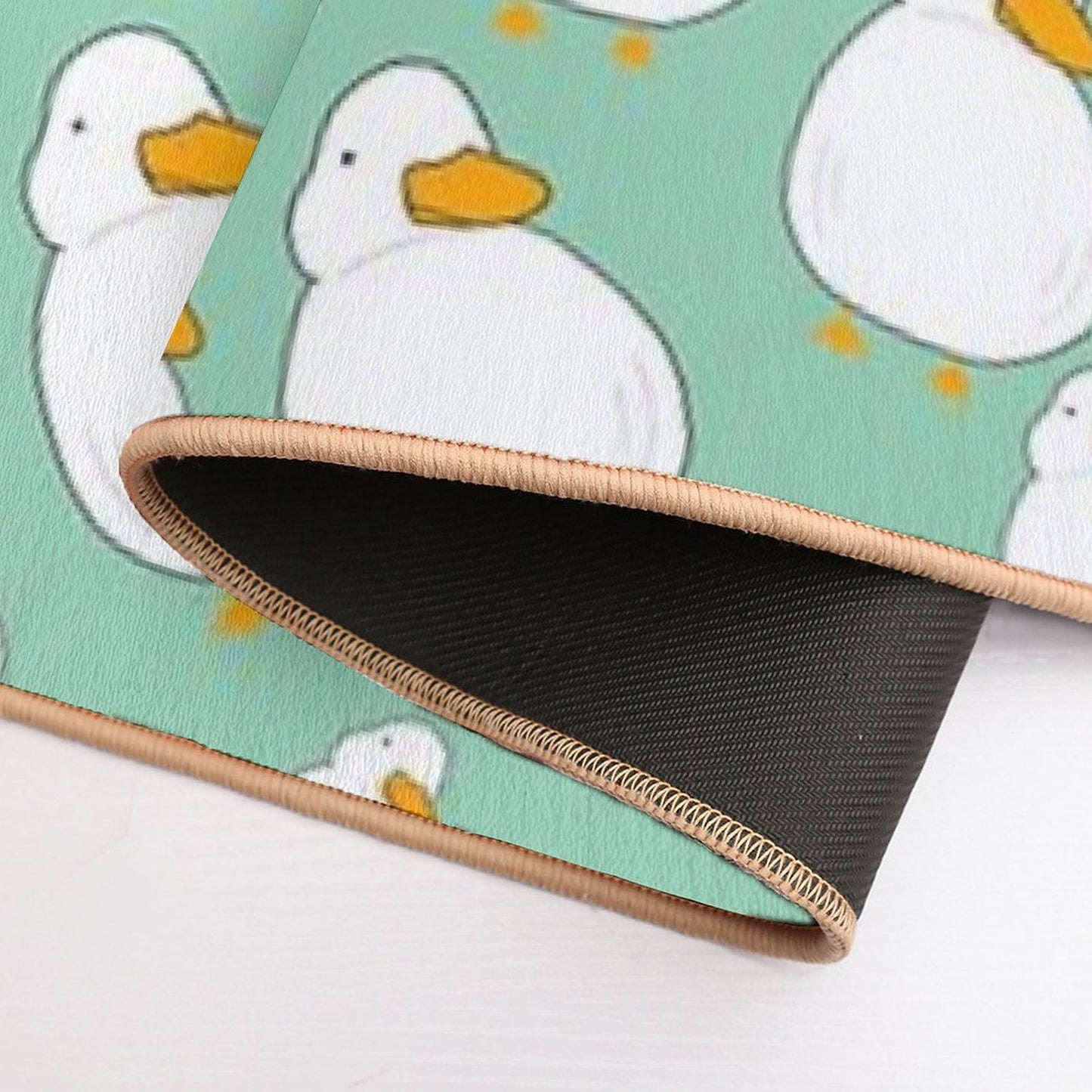 Chubby Duck Pattern Cute Fluffy White Bird Simple Anime Cartoon Kawaii Animal Bath Mat