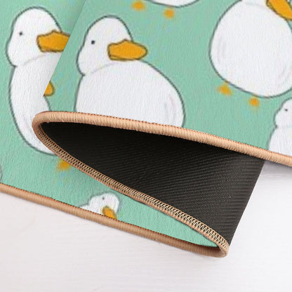Chubby Duck Pattern Cute Fluffy White Bird Simple Anime Cartoon Kawaii Animal Bath Mat
