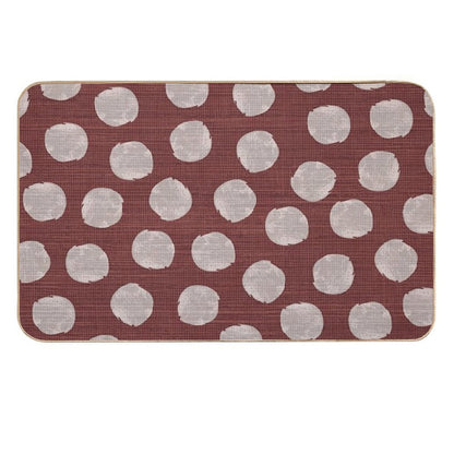 Watercolor  Painted Cute Dots on Red Background  Versatile Bath Mat