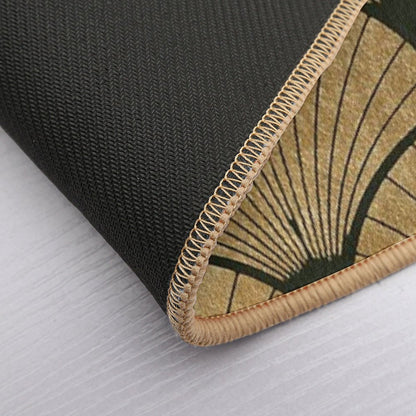 Art Deco Elegance - Golden Fan Bath Mat