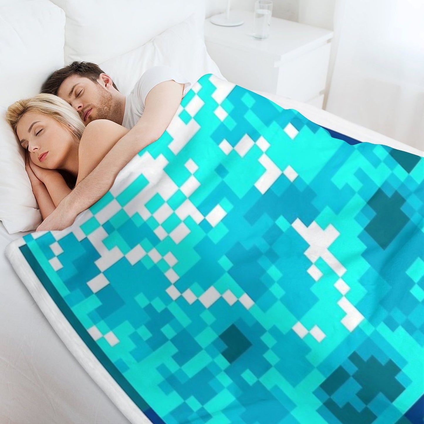 Pixel Water Throw Blanket