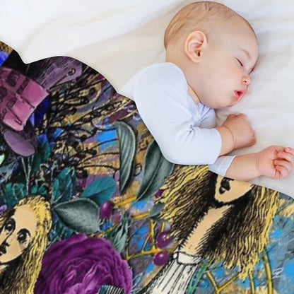 Alice Wonderland, Alice in Vintage Wonderland Throw Blanket