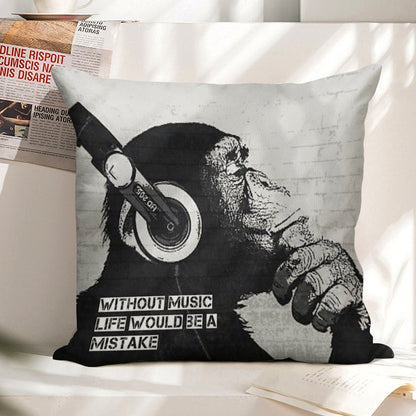 Without Music Life Would Be A Mistake Linen Throw Pillow Cover