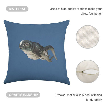 CuteFish Linen Throw Pillow Cover