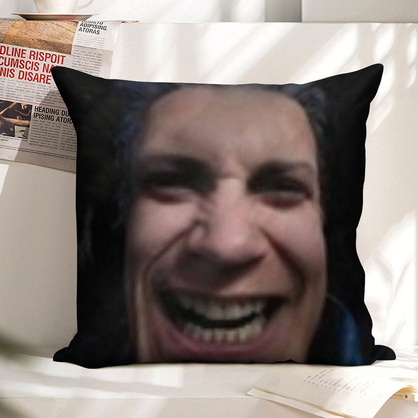 Cursed Vergil Linen Throw Pillow Cover