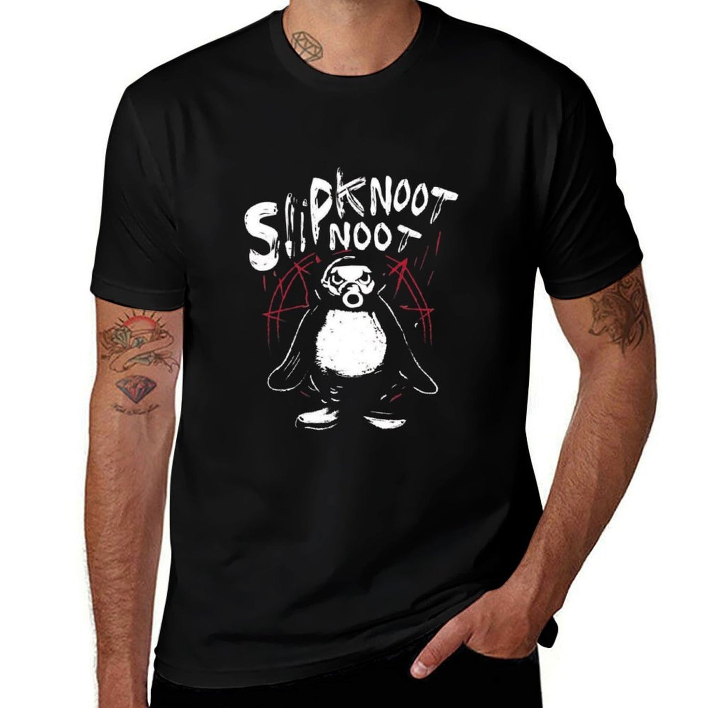 Slipknoot Noot Penguin Death Metal Goth Hard Rock  Classic T-Shirt