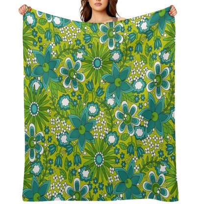 Peace, Love And Flowers Throw Blanket