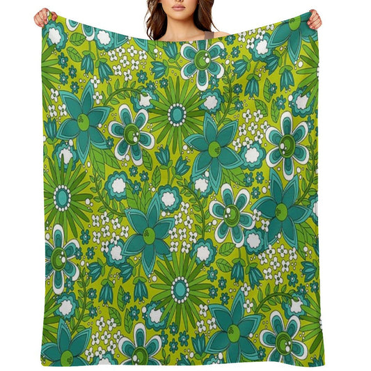 Peace, Love And Flowers Throw Blanket