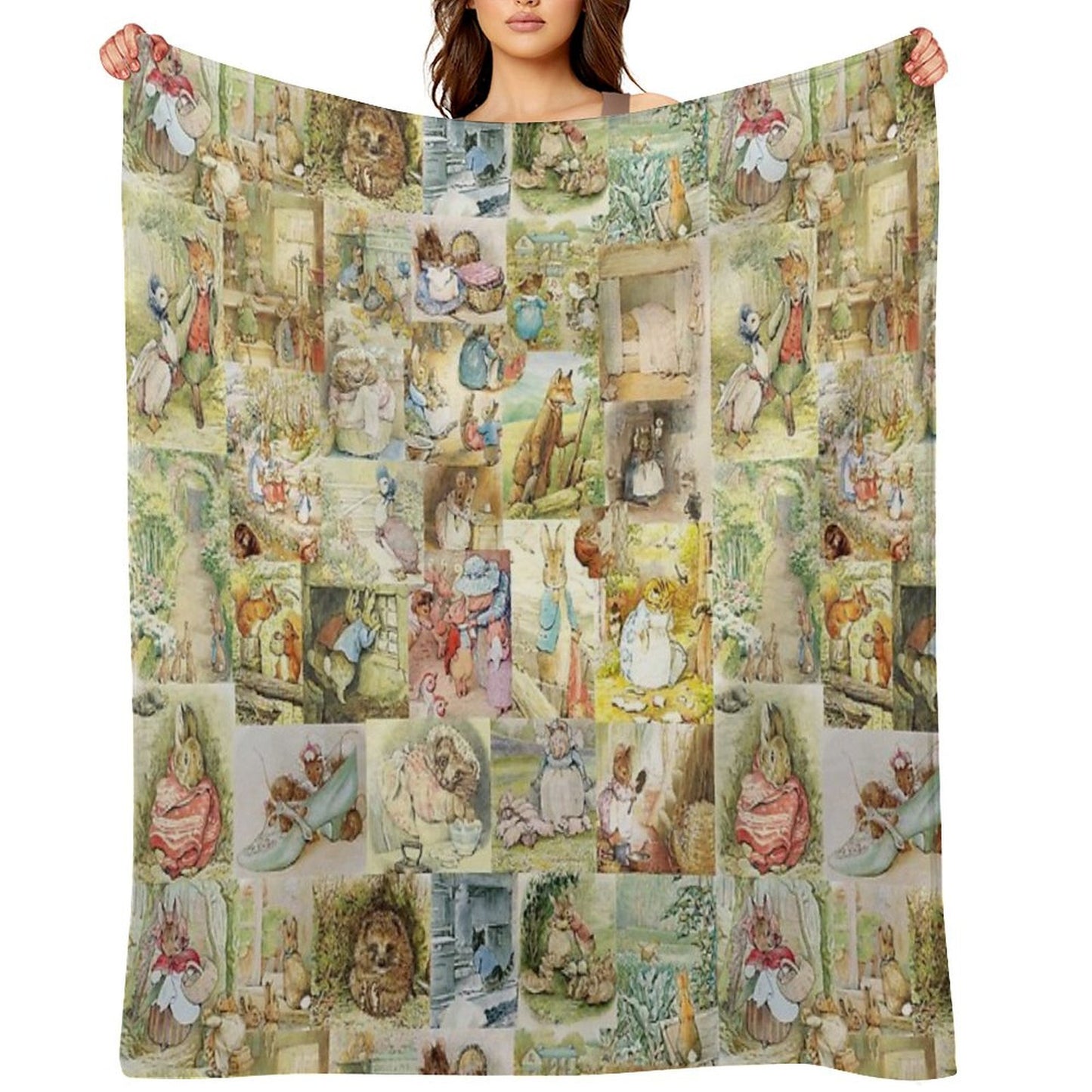 Beatrix Potter Collage Throw Blanket