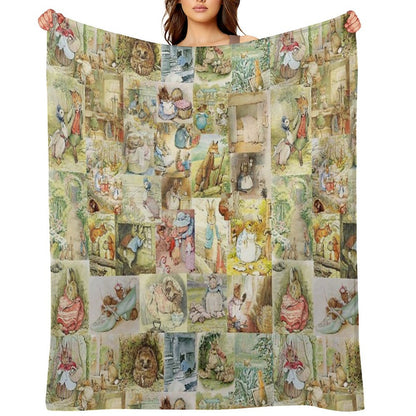 Beatrix Potter Collage Throw Blanket