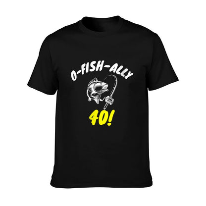 Womens Ofishaly 40 Funny Fisherman 40th Birthday Gift  Soft T-Shirt