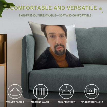 Manuel Miranda Lip Bite Meme Soft Ultra-Soft Texture Throw Pillow