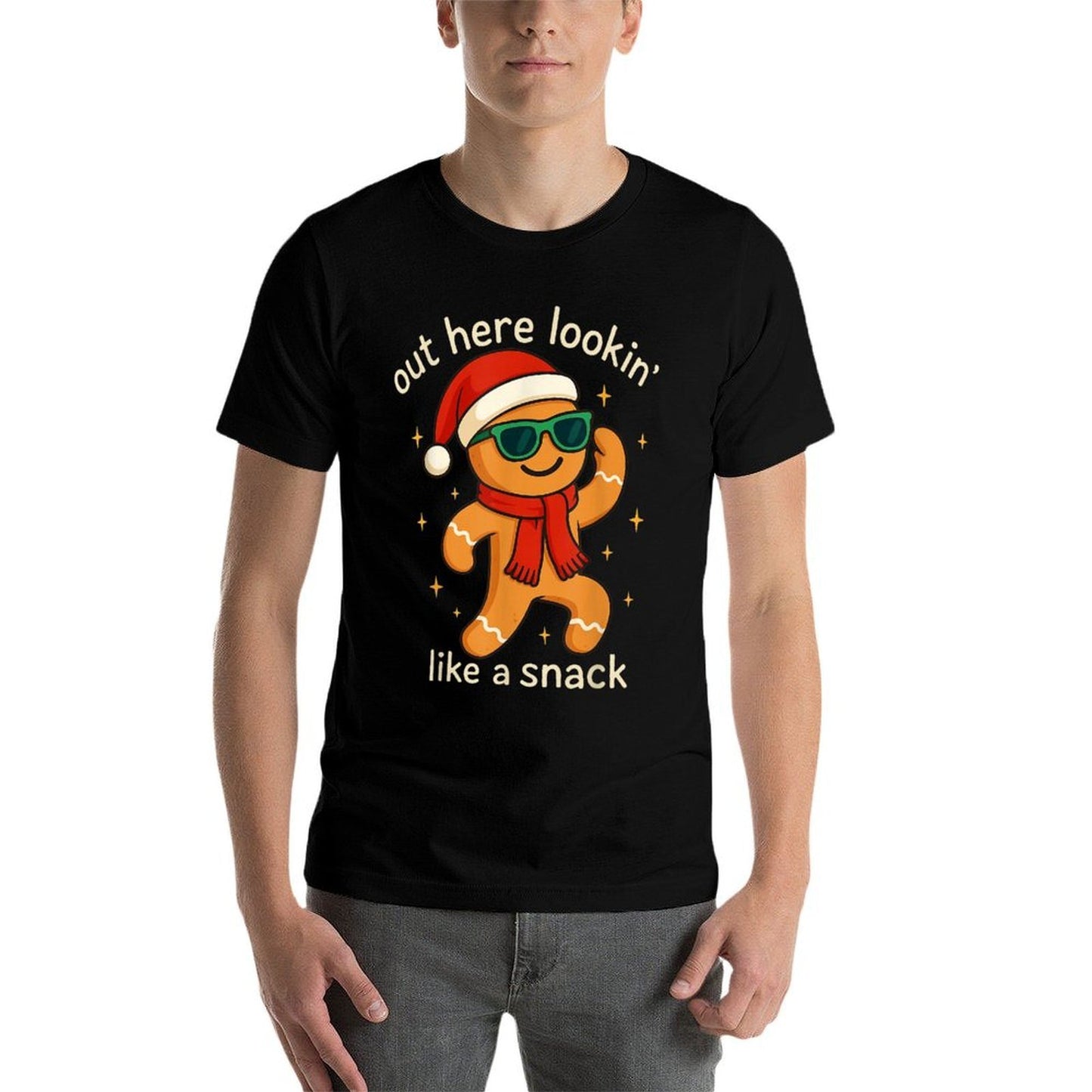 Funny Gingerbread Christmas Snack Cookies Boys Kids Toddler  Polyester Blend T-Shirt