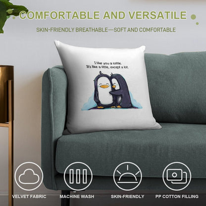 I Like You A Lottle Penguins Soft Warmth Comfort Throw Pillow