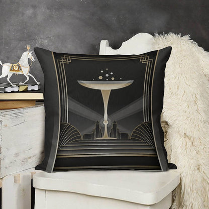 Art Deco Design VI Linen Throw Pillow Cover