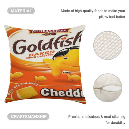 Goldfish Linen Throw Pillow Cover