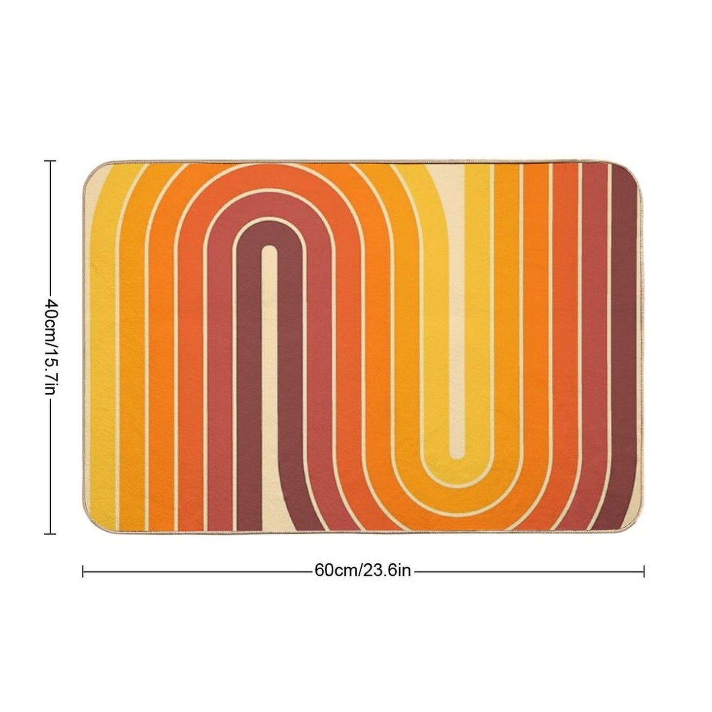 Retro Geometric Double Arch Design 522  Pet-Safe Bath Mat