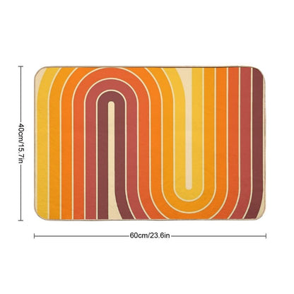 Retro Geometric Double Arch Design 522  Pet-Safe Bath Mat