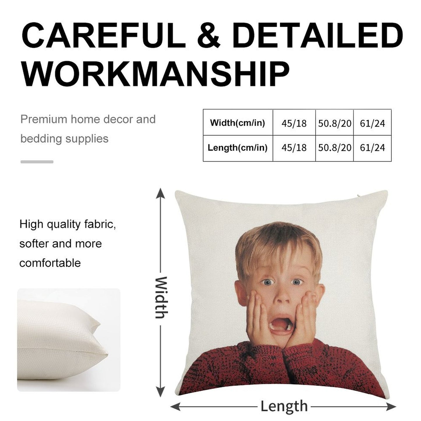 Home Alone Linen Throw Pillow Cover