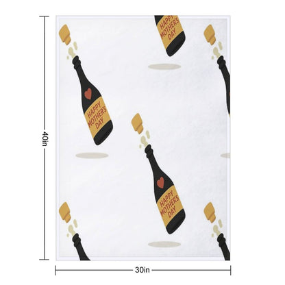 Simple Mom Cheers Symbol, Modern Mother's Day Wishes Throw Blanket
