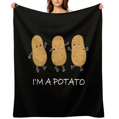 I'm A Potato Funny Potato GIft Cute Meme Throw Blanket
