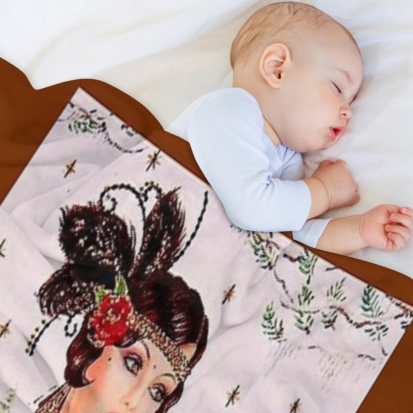 FLAPPER in PURPLE  Vintage 1925 Art Deco Print Throw Blanket