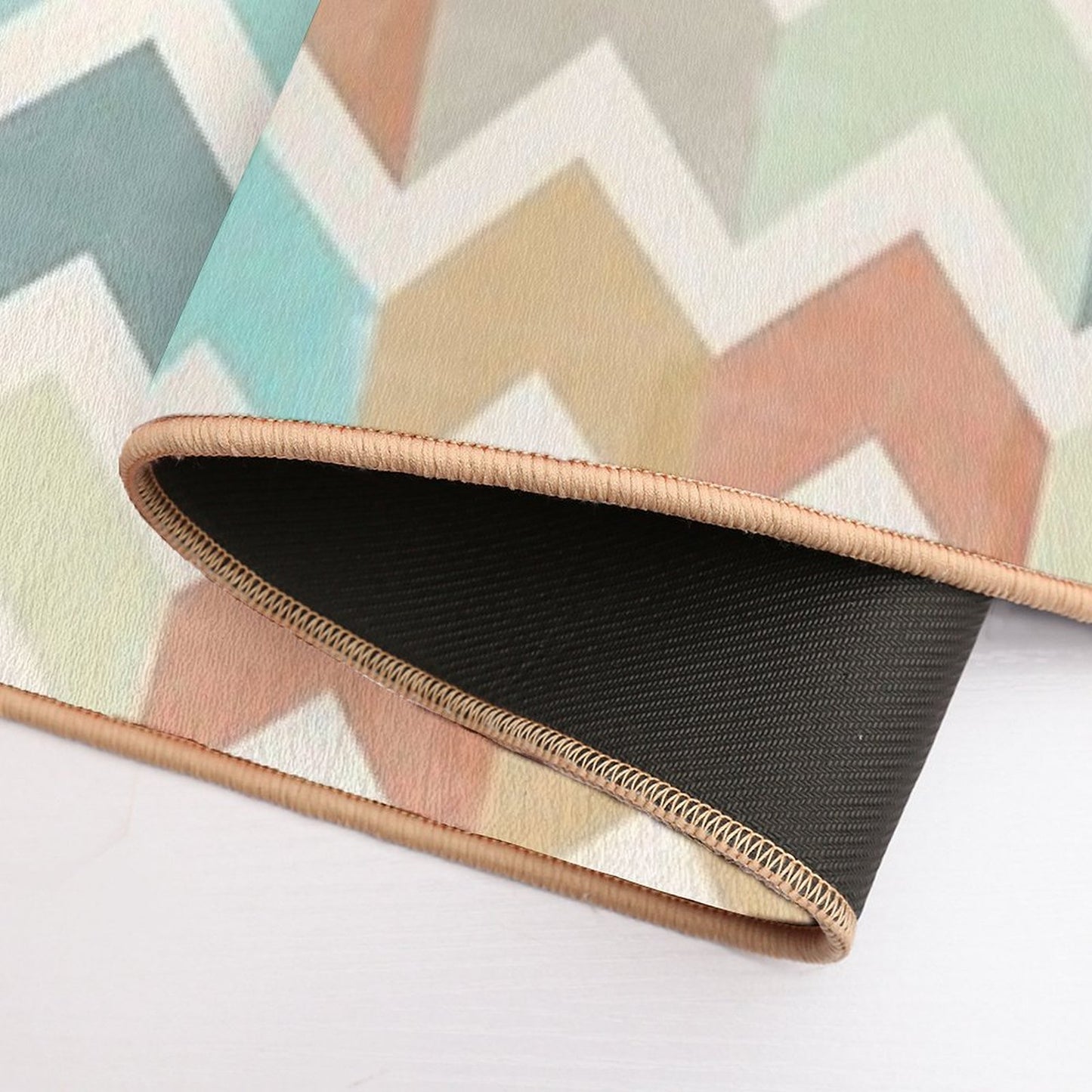 Watercolor Chevron Pattern Bath Mat