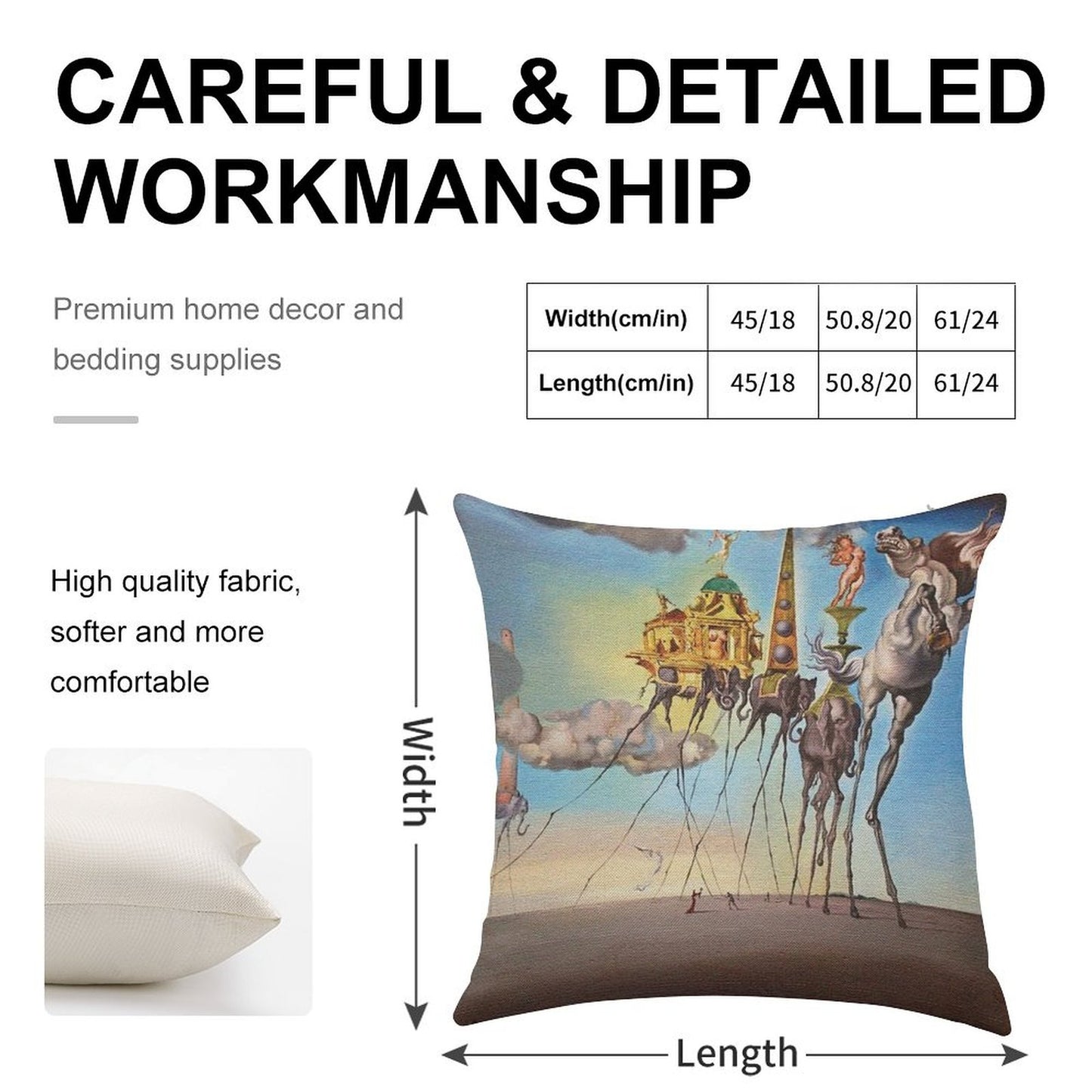 The Temptation of St. Anthony Linen Throw Pillow Cover