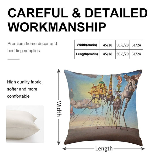 The Temptation of St. Anthony Linen Throw Pillow Cover