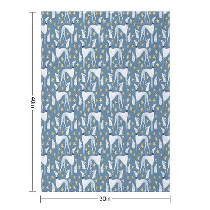Galgo, Hare And Stars Throw Blanket