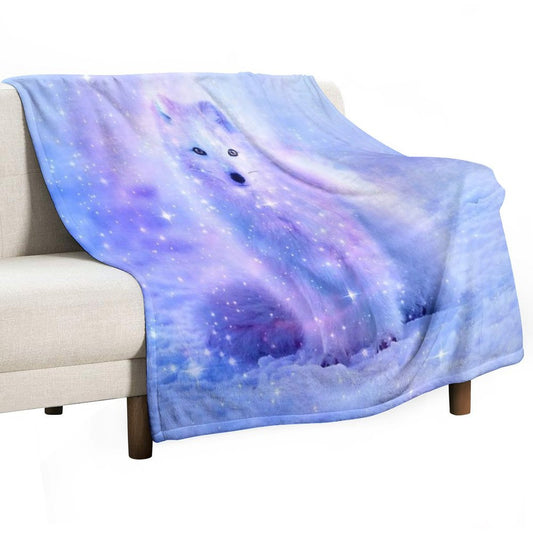 Arctic Iceland Fox Throw Blanket