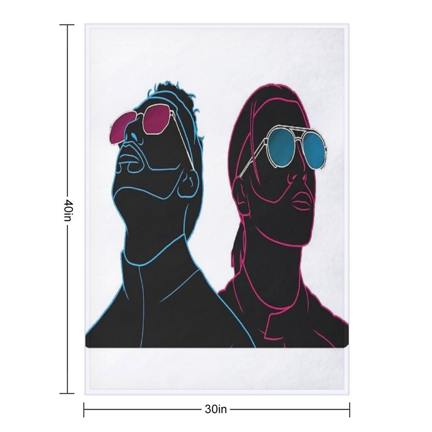 PNL Neon Effect Drawing Throw Blanket